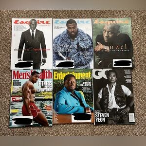 Lot of 6 Male Actor Magazines Denzel Washington Steven Yeun Daniel Kaluuya Yusef